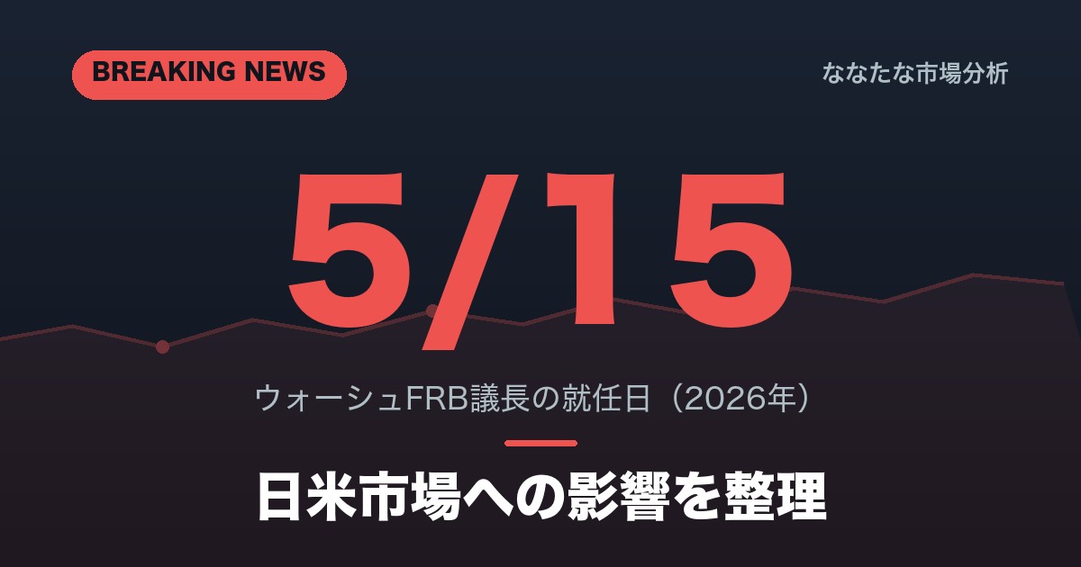 【2026/5】ウォーシュFRB議長就任｜日米市場への影響