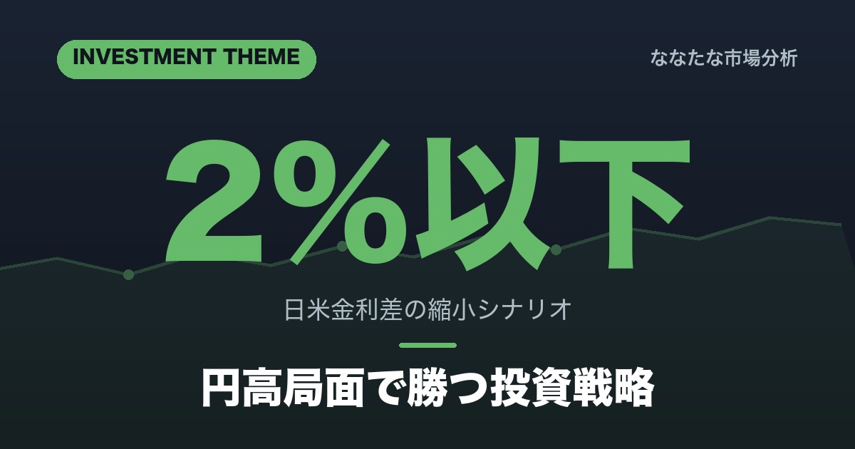 【2026年版】日米金利差2%以下シナリオ｜円高で勝つ戦略