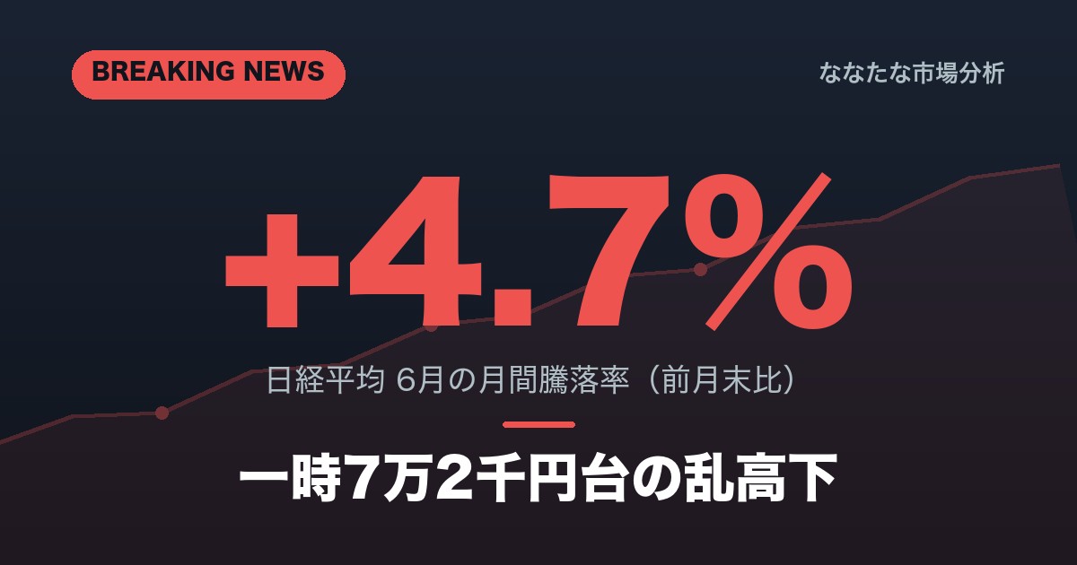 2026年6月の日経平均 月次総括 一時7万2千円の乱高下と円安162円