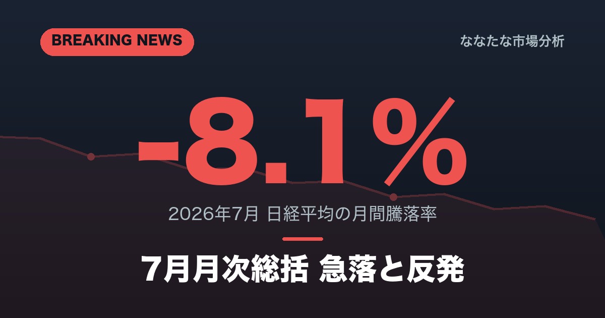 日経平均2026年7月月次総括 急落と反発