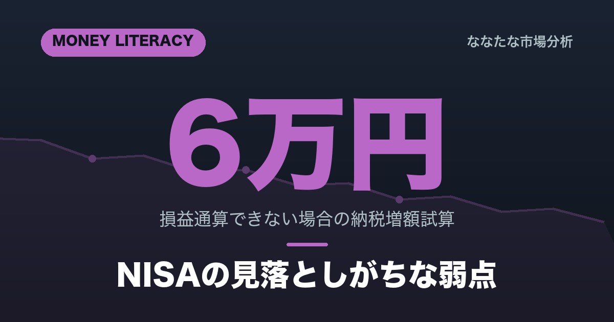 NISAは損益通算できない 知っておくべき弱点